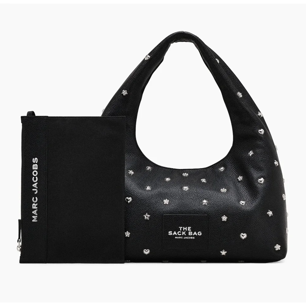 Marc Jacobs The Sack Bag Studded Leather Hobo Removable Zip Pouch NWT $695 - Picture 16 of 16
